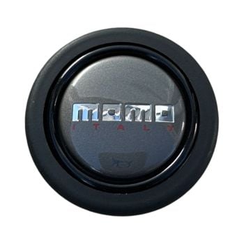 MOMO Chrome Over Anthracite Round Lip Steering Wheel Horn Button