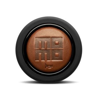 MOMO Heritage Cigar Leather Embossed Round Lip 2P Steering Wheel Horn Button