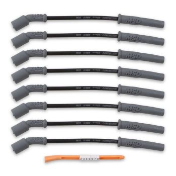 MSD Super Conductor Spark Plug Lead Set 8.5mm Black Holden Commodore V8 LS2 MSD32823