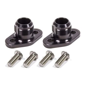 Meziere Block Adapters for Remote Pump System fits Big Block Chevy -16AN Black Finish MZWP8016ANS