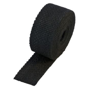 Heat Shield Products Black Coloured Exhaust Wrap 50mm 2" Wide x 7.5m 25ft Roll 650degC Continuous 322025B