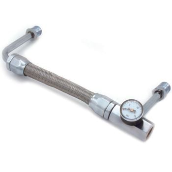 TFI Racing Dual Feed Stainless Fuel Line Chrome fittings adjustable Holley with 15psi Gauge 66-092