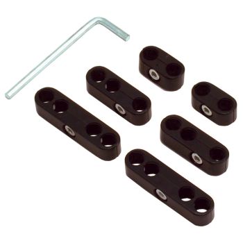TFI Racing Spark Plug Ignition Lead Wire Separators Pro Style V8 Black set 7+8mm leads 66-193