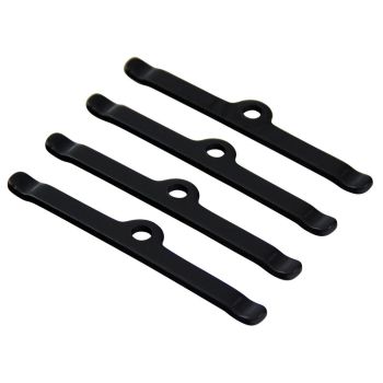 TFI Racing Valve Cover Hold Down Tabs Black Steel Long Set 4 66-498