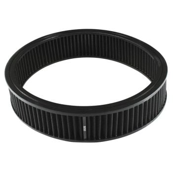 TFI Racing Air Cleaner Filter Element Black 14" Wide 3" Tall Round High Performance Cotton 68-211