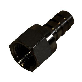 Derale Performance Straight Hose Fitting -6AN Female Swivel Thread x 3/8 Barb Hose Tail End 98200