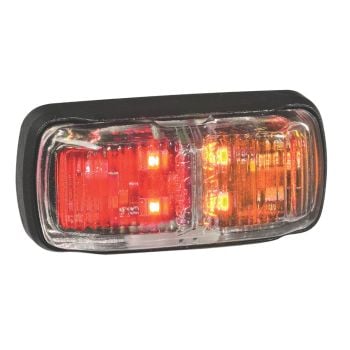 Narva 96302 9-33 Volt LED Side Marker Lamp Red Amber with Black Deflector Base and 0.5m Cable