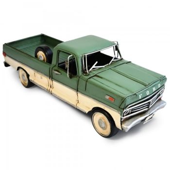 Nostalgic Art Automebelia 1970 Ford F-100 Metal Collectable Green and Cream 33x11.5x11cm 30710