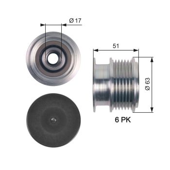 Gates OAP7150 Overriding Alternator Pulley