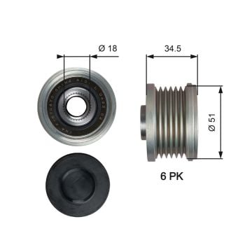 Gates OAP7218 Overriding Alternator Pulley