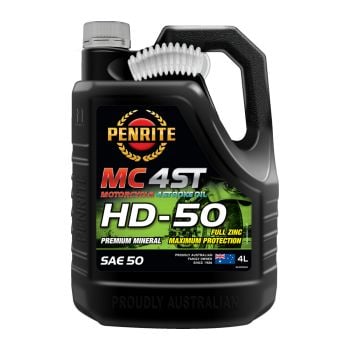 Penrite MC-4ST SAE50 Mineral HD 50 4-Stroke Engine Oil 4L MC4HD50004