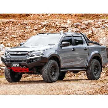 PIAK Genesis Non Loop Bull Bar Black Recovery Points & Orange Bash Plate fits Isuzu D-MAX 11/2023 on PKGBISD24BZ