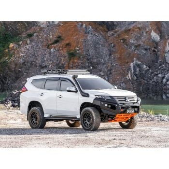 PIAK Elite No Loop Bullbar Black Recovery Points & Orange Bash Plate fits Mitsubishi Pajero Sport 8/2020 on PKEBMIP20BZ