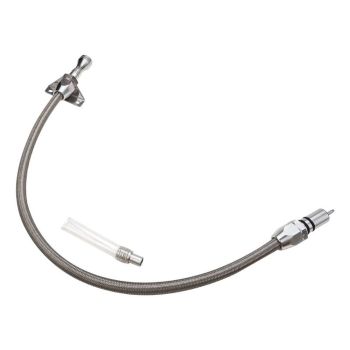 Proflow Transmission Dipstick Braided Stainless Steel Polished Firewall Mount TH350. TH400 Case Fill Each PFE-R5104