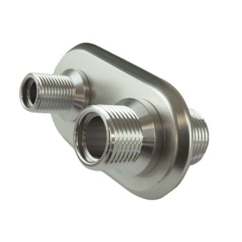 Proflow UltraCool AC Bulkhead 2 Port Polished PFEACWP101