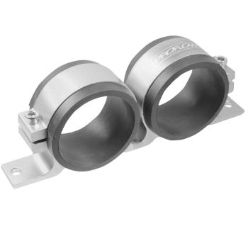 Proflow Fuel Pump Dual Mount Dual Bosch 044 Bracket Silver PFEBOSDUALBKTSIL