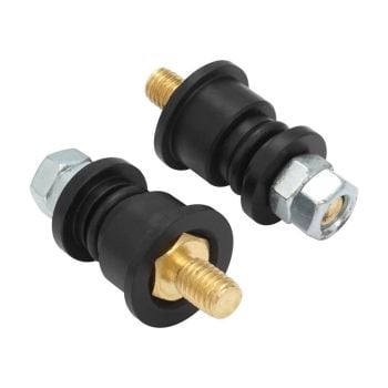 Proflow Electrical Bulkhead Connectors Terminals HDPE Black Pair PFEBT-0102