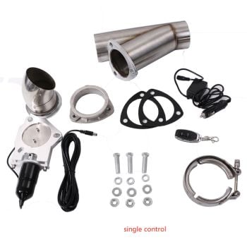 Proflow Single Exhaust Cutouts Electric Aluminium Bolt On 2.25 in. Diameter Stainless Steel Tubing Kit PFEEEC225