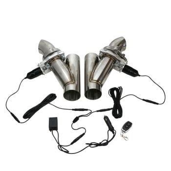 Proflow Dual Exhaust Cutouts Electric Aluminium Bolt On 3.0 in. Diameter Stainless Steel Tubing Kit PFEEEC300-D
