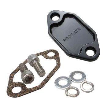Proflow Fuel Pump Block-Off Plate Aluminium Black Anodised For Holden 253 308 Each PFEFB-100BK