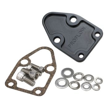 Proflow Fuel Pump Block-Off Plate Aluminium Black Anodised SB For Chevrolet Each PFEFB-102BK