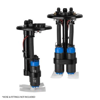 Proflow Dual Fuel Pump Carrier In-tank With 2x 340LPH Pumps Billet Aluminium Black PFEFCA016