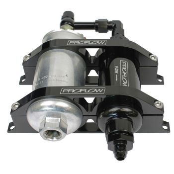 Proflow Billet Bracket Kit Polished Complete With PFEFS11300 Pump Fuel Filter AN10 & AN06 Adaptors PFEFS305BBP