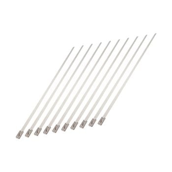 Proflow Exhaust Wrap Fasteners Locking Tie Stainless Steel 10 Pack 7.9mm x 350mm PFEHS-19079350