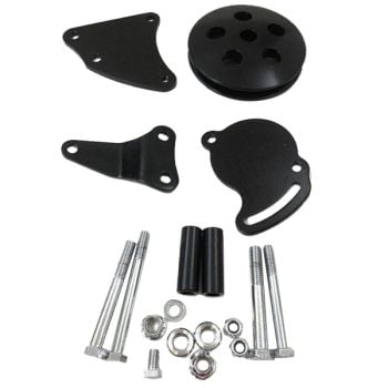 Proflow Power Steering Brackets Mounting kit Type II Bracket with Pulley Black SB Chev PFEPSB450BK