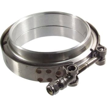 Proflow V Band Exhaust Clamp Interlocking Stainless Steel Natural 3.0 in. O.D. Pipe Kit PFETV30