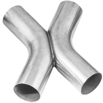 Proflow Exhaust X Pipe Universal 304 Stainless Steel Natural Aluminized 3.000 in. Inlet/Outlet 18.00 in. Long PFEXP030