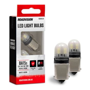 RoadVision RGB10LED LED Bayonet BA15S 12V-24V 5W-10W R5W & R10W 6000K White
