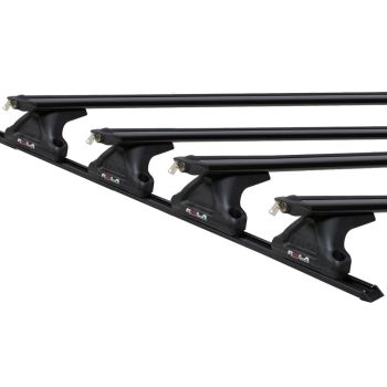 Rola 4x Thru Bar Roof Racks fits Volkswagen Multivan T5 12/2004 on Track Mount TBEX09-4