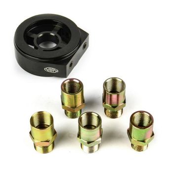 SAAS SGAP10 Oil Filter Sandwich Plate Black Billet - 5 Bolts Included