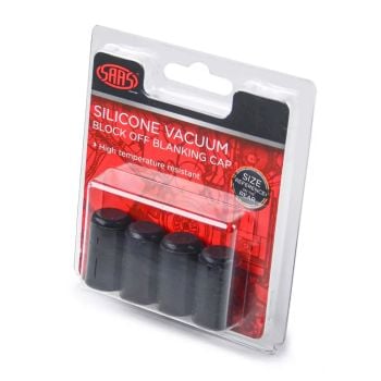 SAAS SSVB10 Silicone Vacuum Block Off Blanking Cap 10mm Black 4pk