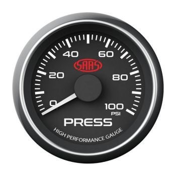 SAAS SG-OP52B1 Oil Press Gauge 0-100psi 52mm Black Muscle Series