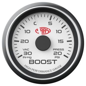 SAAS 52mm Boost Gauge White face