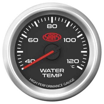 SAAS SG32220 Water Temp Gauge 40-120 Degree 52mm Black Muscle Series 3