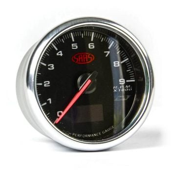 SAAS SG32642 Tachometer 0-9K Shiftlite 80mm 3 1/8" In Dash Black Muscle Series 3