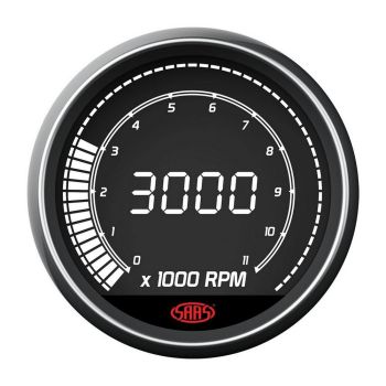 SAAS SG41264 Tachometer 0-11K Shiftlite 80mm 3-1/8" In-Dash Muscle Digital Series