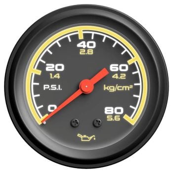 SAAS Oil Pressure Gauge Mechanical Dual scale 0 to 80psi/5.6 kg cm 12v SG72230