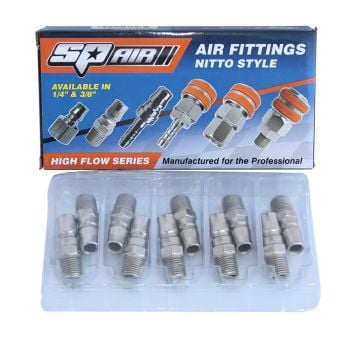 SP Tools PM20BX Air Tool Fitting Plug Male 1/4" Nitto Style 10pc