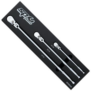 SP Tools Socket Accessories 1/4" 3/8" 1/2"Dr Ratchet Long Sealed Flex Head 3pc Set SP29339