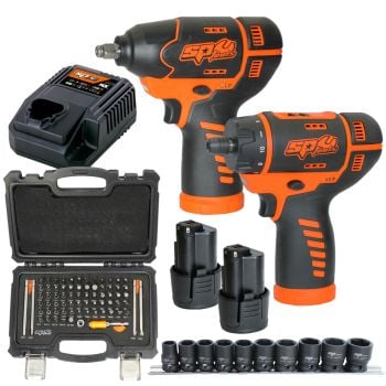 SP Tools SP83143 Cordless 12V Impact Wrench/Screwdriver Combo Kit