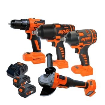 SP Tools Cordless 18V Impact/Drill/Grinder Kit 4pc SP83195