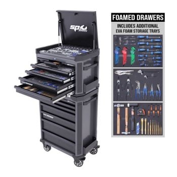 SP Tools Tech Series Tool Kit Diamond Black 306pc Metric with Foam Trays SP50139DX