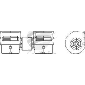 SPAL EM2461 Blower Assembly 12V Double 3-Speed Spal Airflow 600 M3/H 10.2A