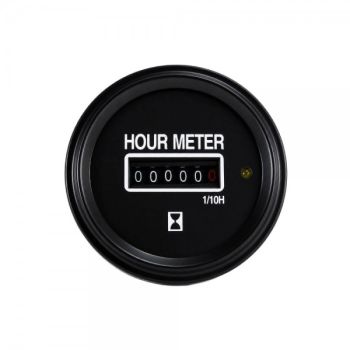 Speco Meter 2" 12/24V Hour-Meter Black Dial Black Bezel 523-01