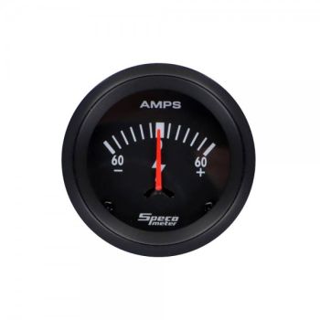 Speco Meter 2" 60-0-60 Amps Ammeter Gauge Black Dial Black Bezel 523-51