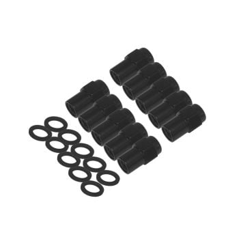 Street Pro Wheels 002 Series Wheel Nut Set Shank 39mm 1/2" Black 10-Pack STP-WN5200K10-BLK